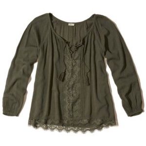 lace front peasant top